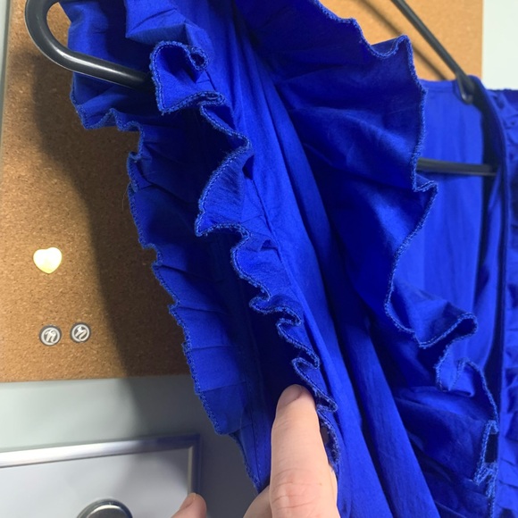Aqua Flutter Sleeve Wrap Dress - Picture 4 of 5